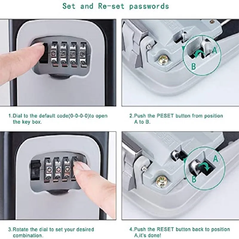 Уличный сейф с паролем комбинированный замок кодом для дома школы офиса