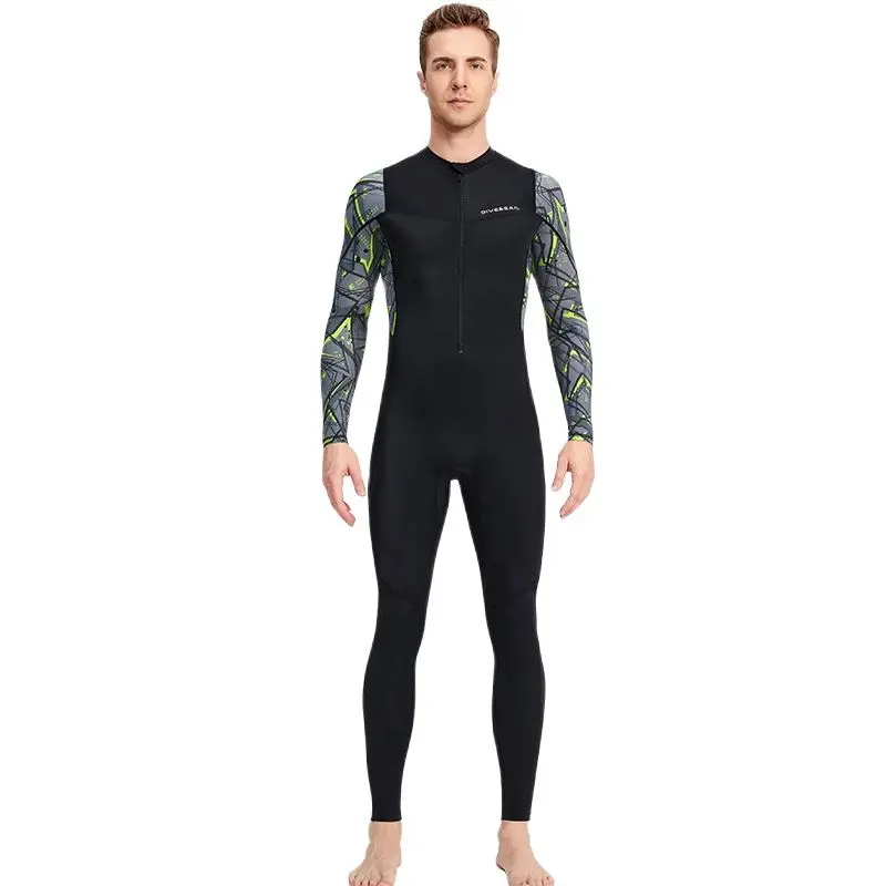 

Diving suit men's one-piece sunscreen snorkeling surfing Quick drying ice feel swimsuit