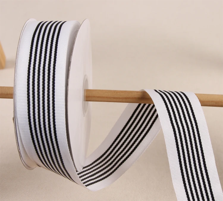 Полосатая корсажная лента из полиэстера 25 ярдов черная белая полосатая тесьма