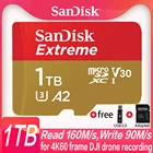 SanDisk Extreme A2 U3 V30 карта памяти Micro SD, TF, 512 ГБ, 256 ГБ, 400 гб, 128 ГБ, 64 ГБ, 32 ГБ