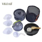Комплект алюминиевой посуды VILEAD для кемпинга, чайник, комбинированная посуда, портативный легкий чайник с аксессуарами, инструмент для пикника