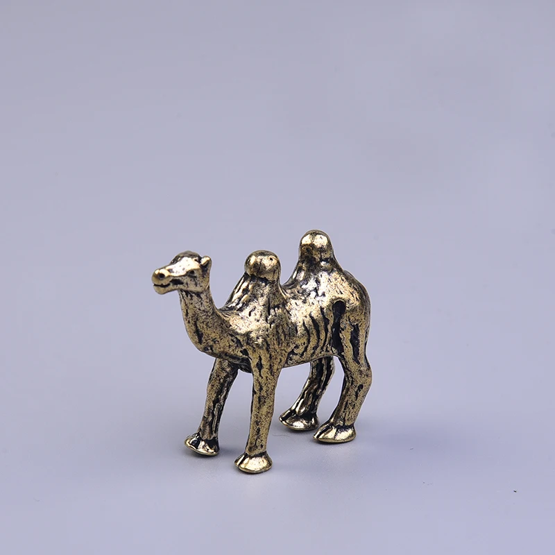 Античная Чистая латунь верблюжья украшения статуя животного украшение стола для