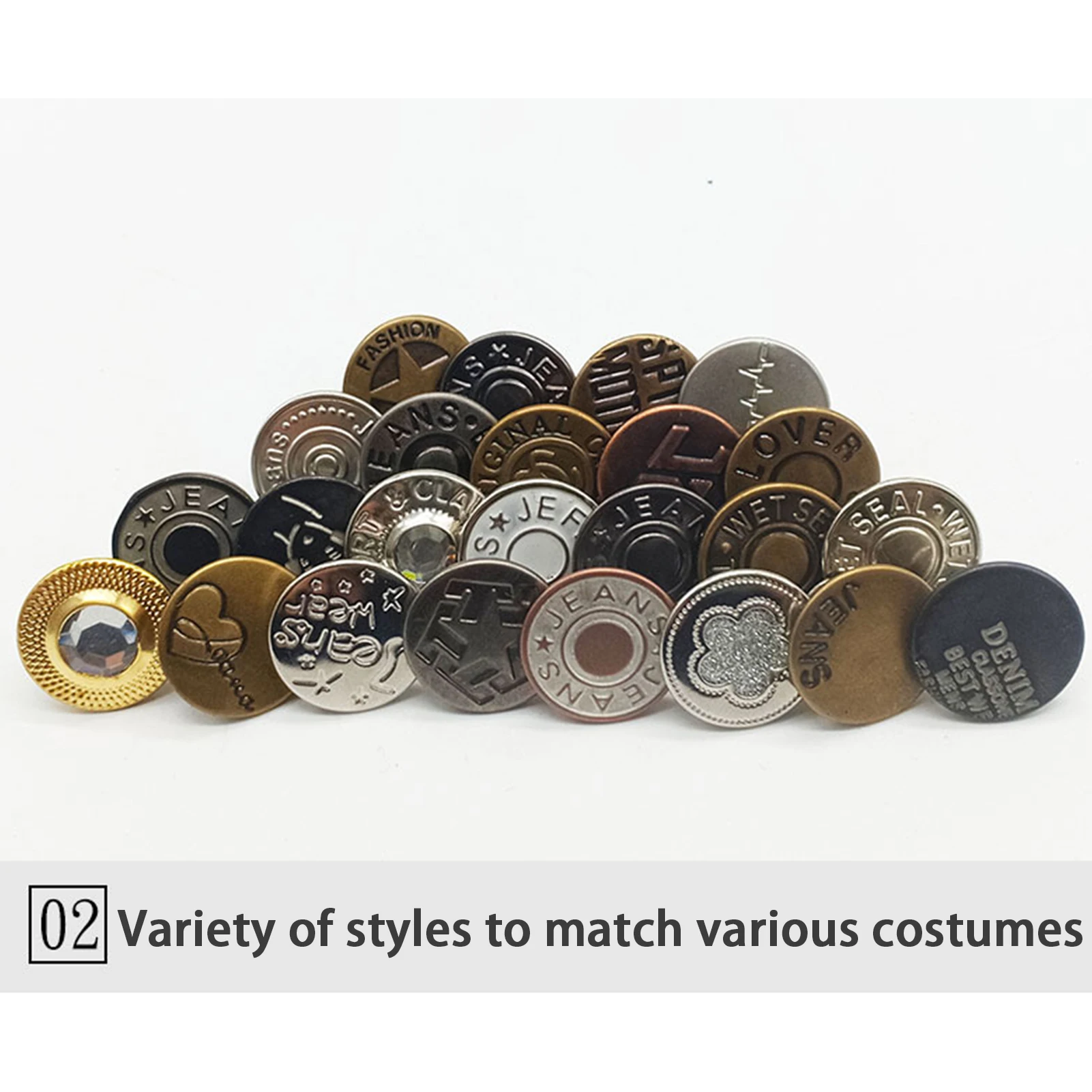 10-50pcs 17mm Detachable Jean Buttons Adjustable Leather Snap Reusable Metal Button Perfect Fit Universal Buckles No Sew Needed | Дом и сад