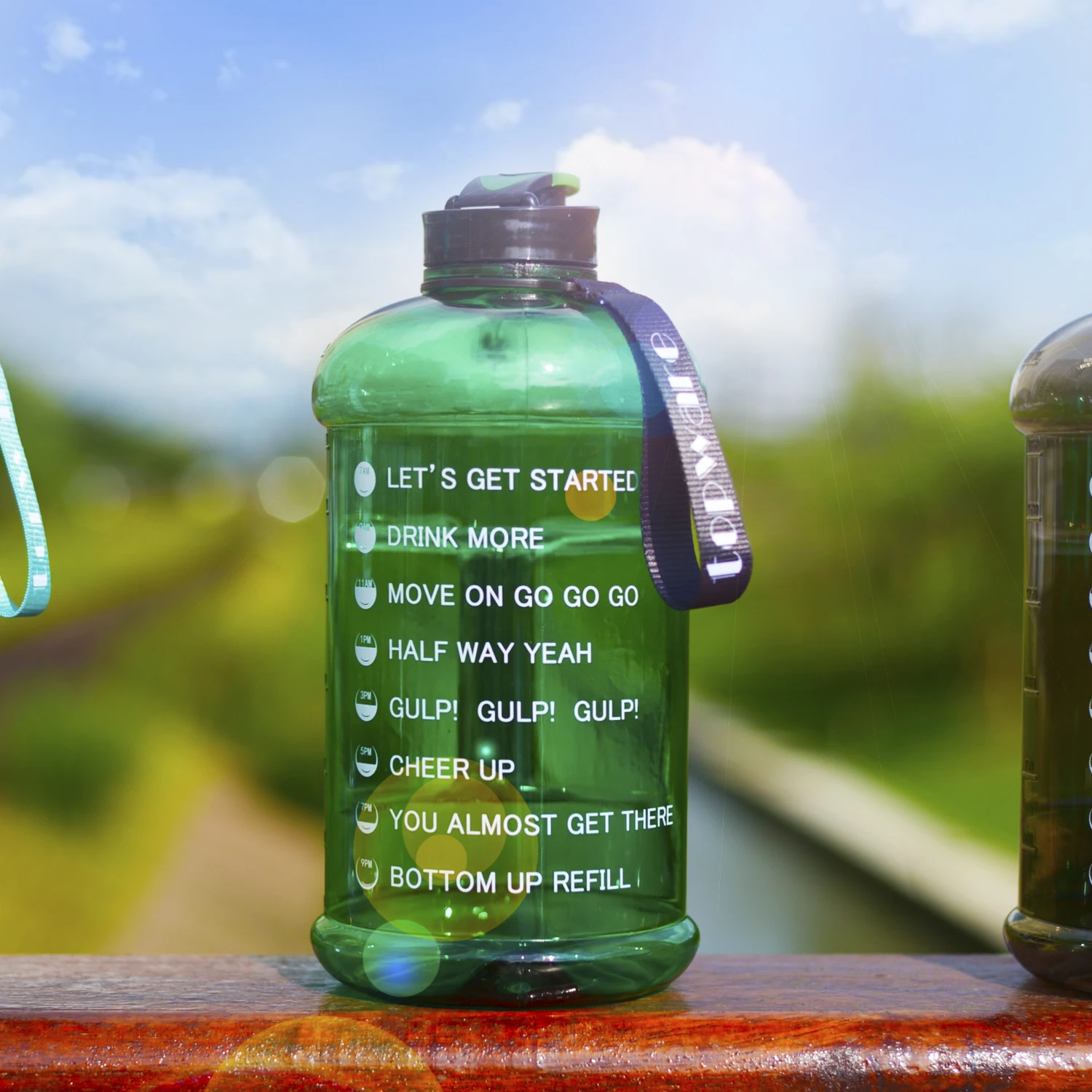 Новинка 2.2L бутылка для воды спортзала bpa бесплатная большая емкость с
