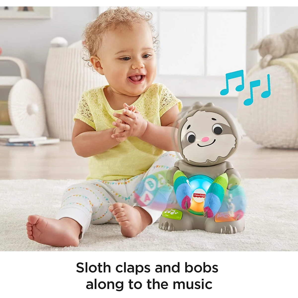 Fisher Price плавное движение Ленивец интерактивные Обучающие игрушки с музыкальными