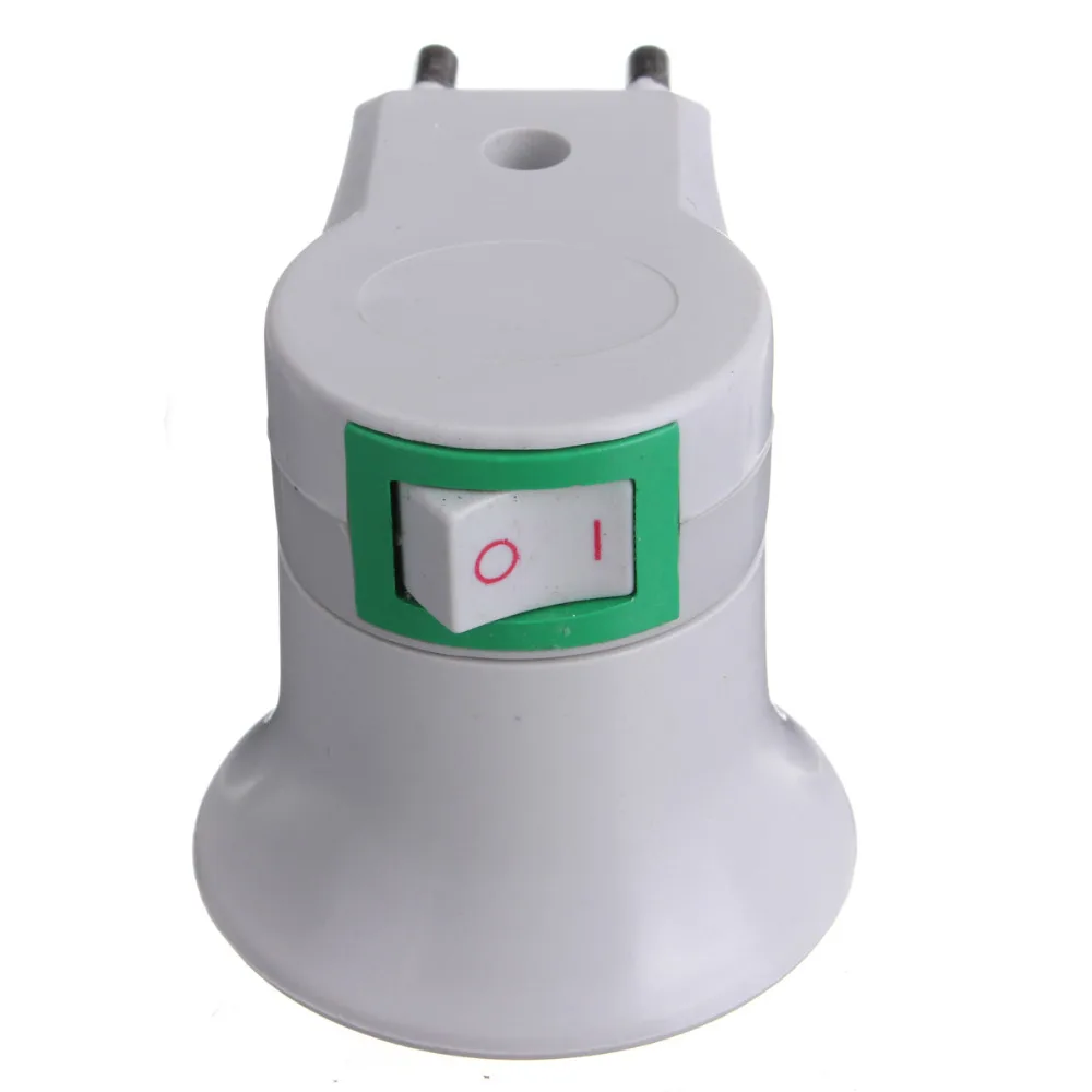 E27 Lamp Base LED Light Male Socket to EU Type Plug Adapter Converter for Bulb Holder With ON/OFF Button | Освещение
