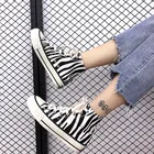 Кроссовки женские высокие, холщовые повседневные кеды с леопардовым принтом, на платформе, Вулканизированная подошва, эспадрильи, классические, Зебра, 2021