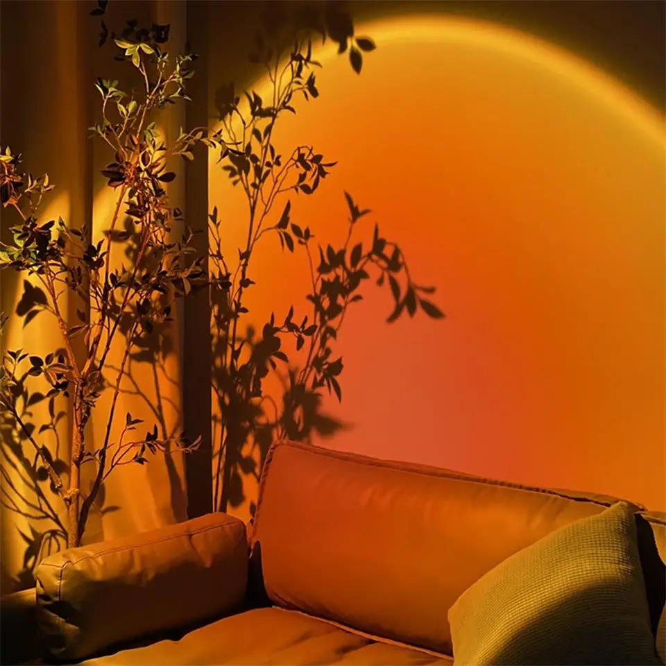

Sunset Projector Lamp Romantic Atmosphere Led Night Light for Home Bedroom Coffe Shop Background Wall Decoration USB Table Lamp