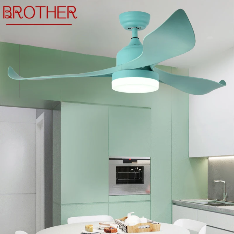 

BROTHER Modern Ceiling Fan Lights Lamps With Remote Control Fan Lighting Contemporary Decorative For Dining Room Bedroom