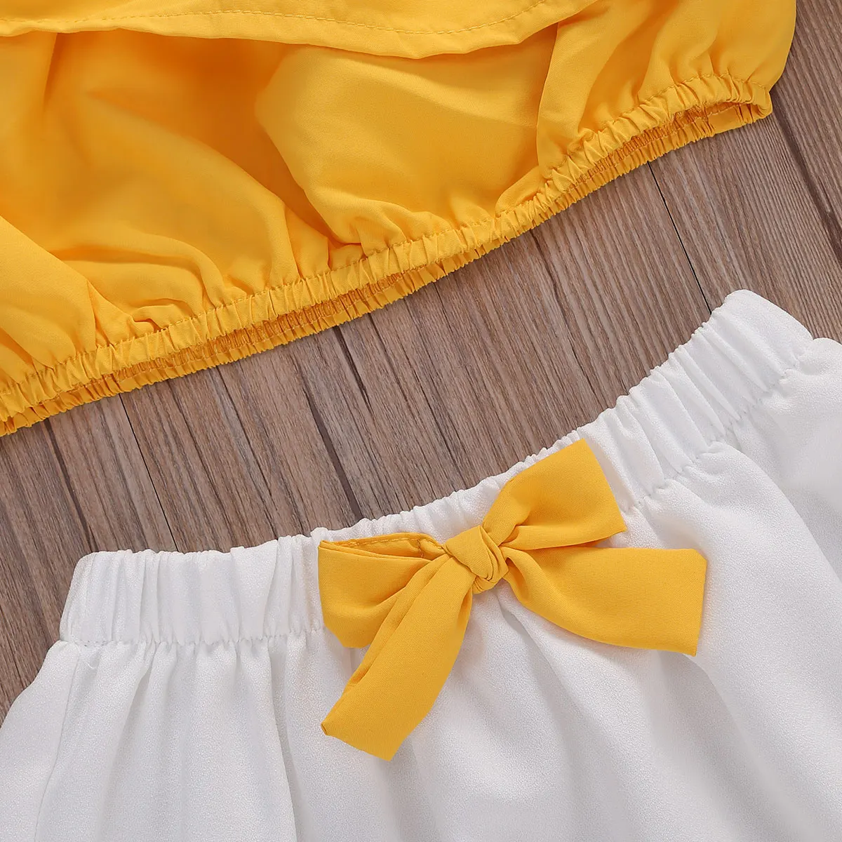 2020 летняя одежда для малышей Одежда маленьких девочек Топ с оборками на одно