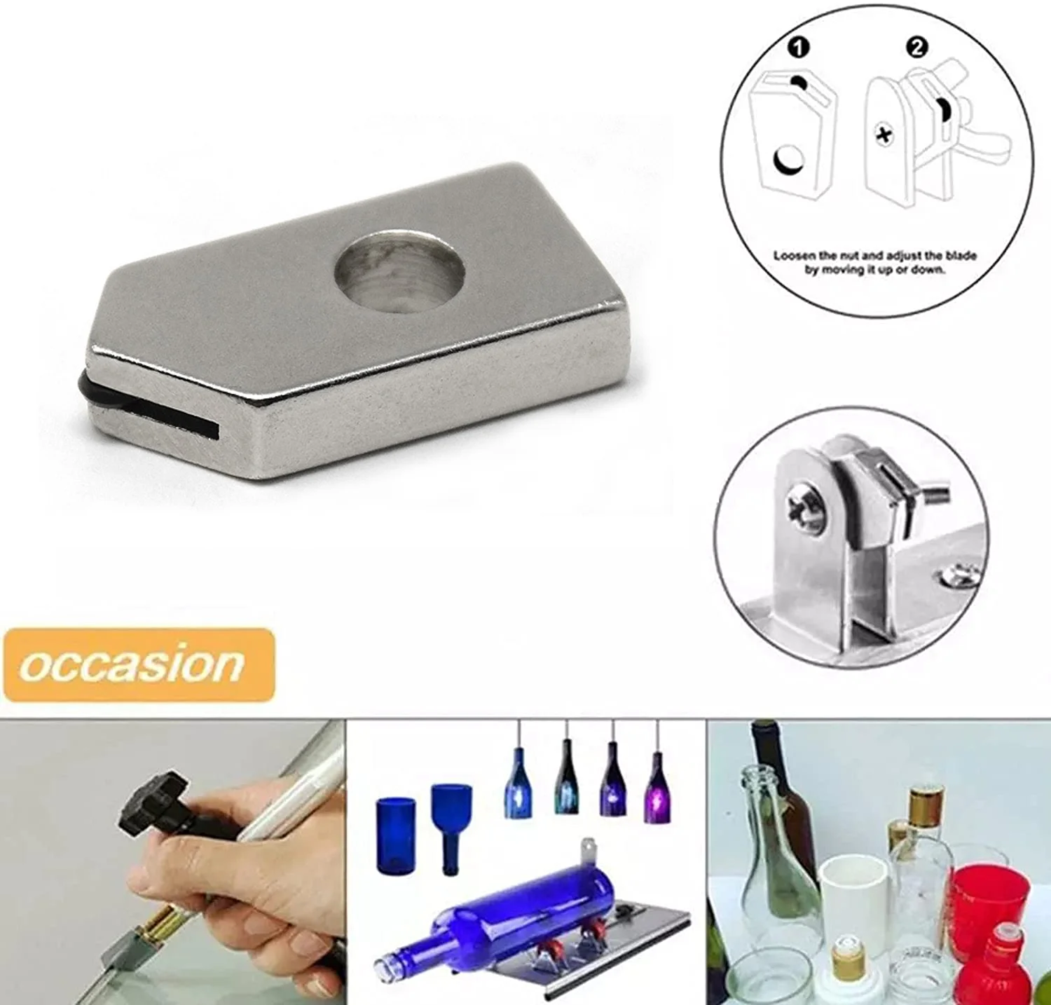 

2PCS Professional Glass Bottle Cutter Head For Glass Bottle Cutting, Replaceable Glass Cutter Head Cutter Of Bottle Glass Head