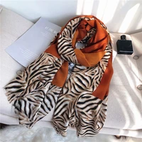 fashion ombre leopard striped viscose shawl scarf women high quality autumn wrap pashminas stole bufandas muslim hijab 18090cm