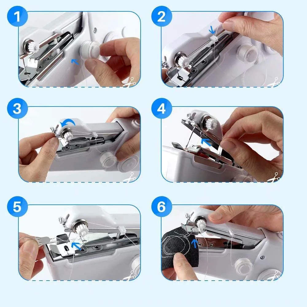 

1Pc Handheld Sewing Machine Mini Portable Sewing Machine Cordless Handheld Electric Stitch Tool for Fabric Home Travel Use