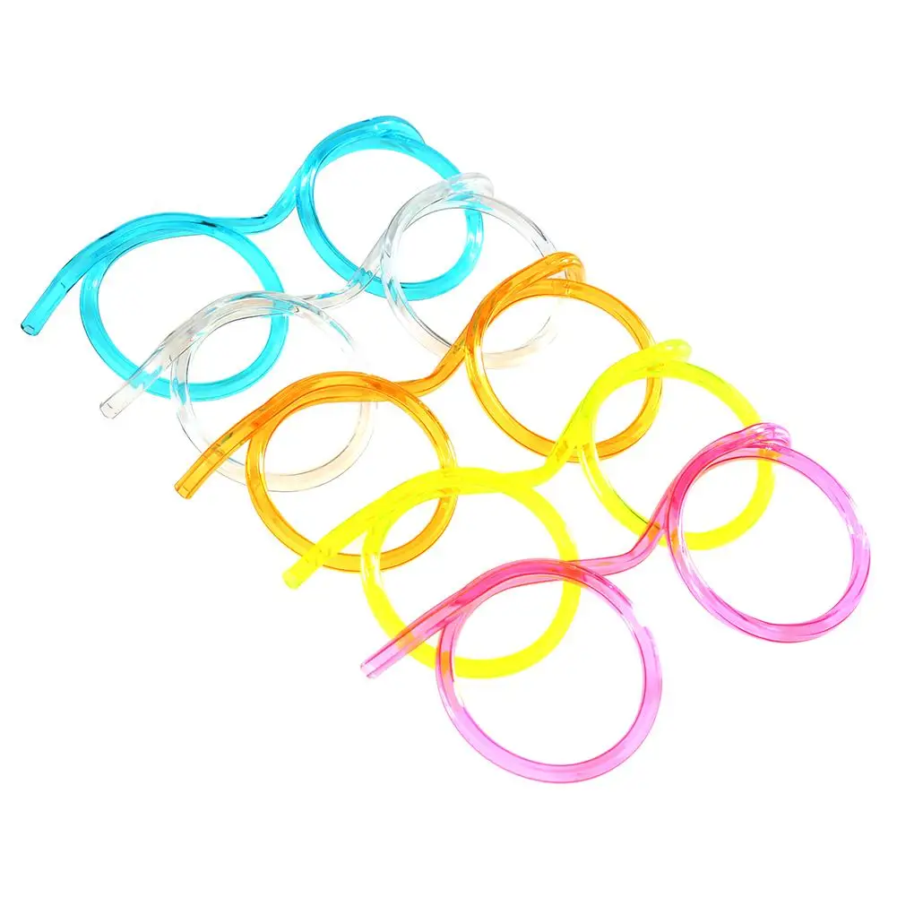 

Fun Soft Plastic Straw Glasses Flexible Drinking Straws Tube Tools Kids Novelty Toy Party Supplies Bar Supplies Kawaii