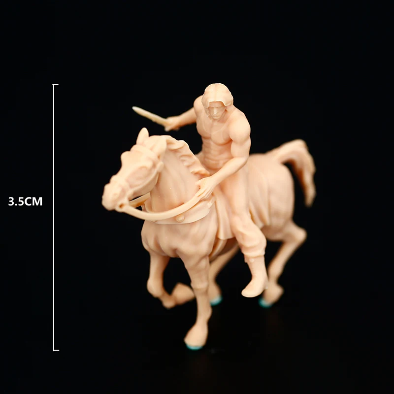 

1/64 Riding Aristocrat Prince Charming Miniature Sand Table Villain Scene White Need To Be Colored By Yourself