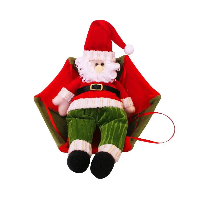 Green santa Рождественские домашние потолочные украшения парашют 24 см Санта Клаус Smowman новогодний подвесной кулон рождественские украшения - Цвет: Green santa
