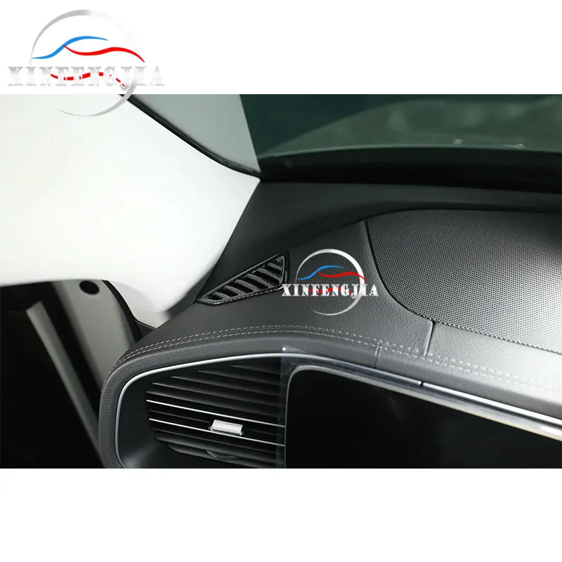 

For Mercedes-Benz GLE GLS Class 2020 Carbon fiber Car Interior Front Console Dash Panel Upper Air Condition AC Vent Outlet Trim
