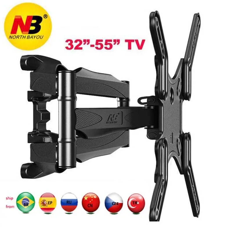 NB P5 3"-52" 4" 50" 6 arm VESA400X400 200X200 выдвижной полный движения ЖК-телевизор крепление настенный Подвижный кронштейн ТВ подъемный механизм