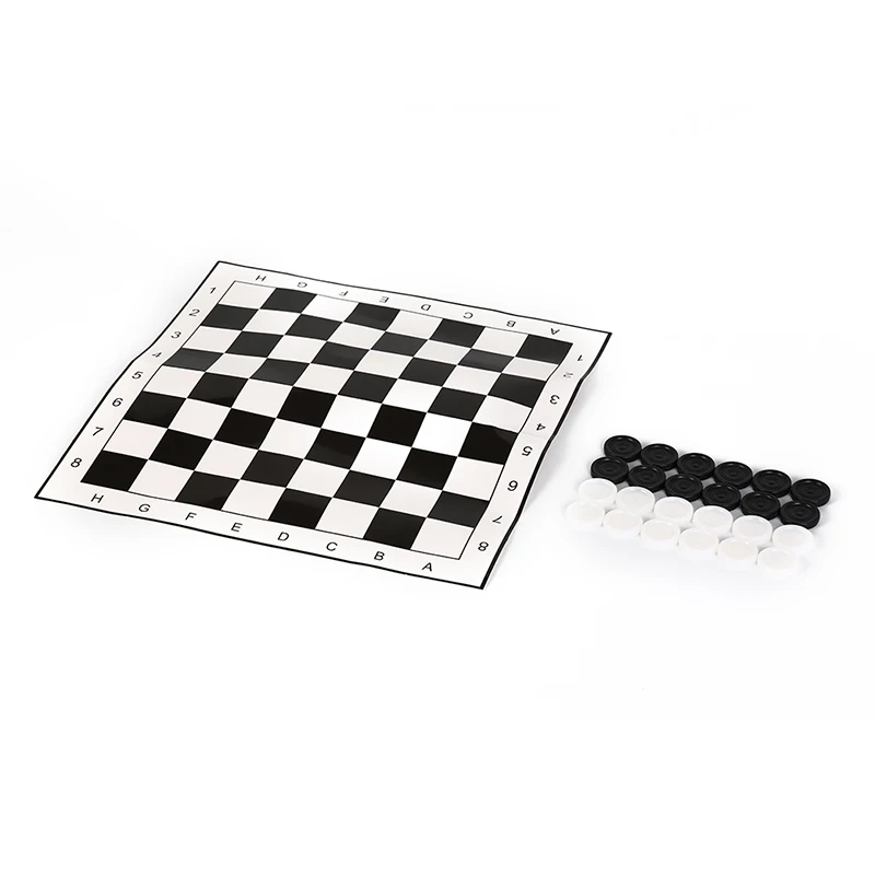 

International Checkers Size 33*33cm Game Board+ 24pcs Chess Portable Folding Plastic Chess