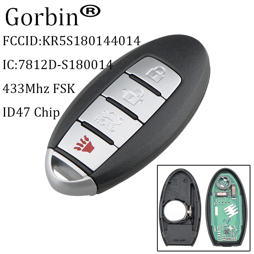 GORBIN 4 кнопки умный дистанционный автомобильный брелок для Nissan KR5S180144014 433 92 МГц ID47