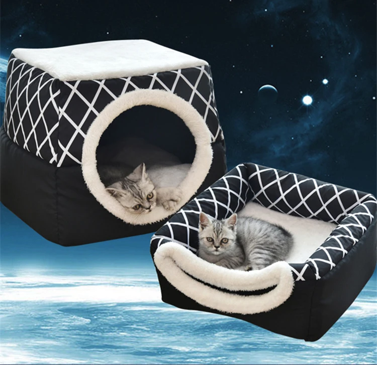 Портативная кровать для кошек милая домашних животных теплая спальный мешок