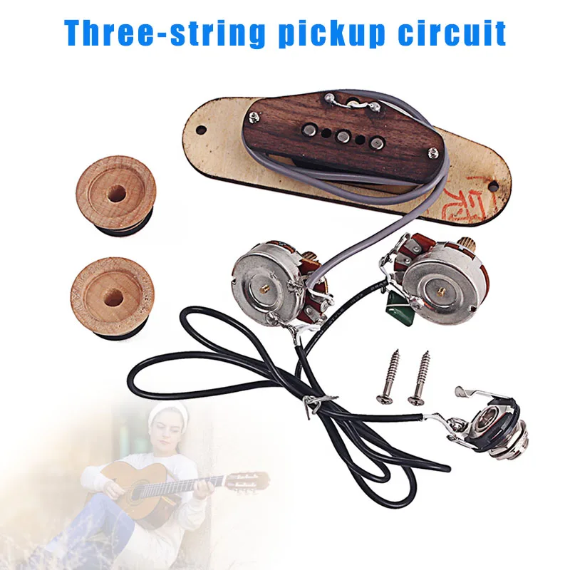 

Cigar Box Guitar Pickup 3 String Durable Musical Instrument Accessories for Music Lovers LA