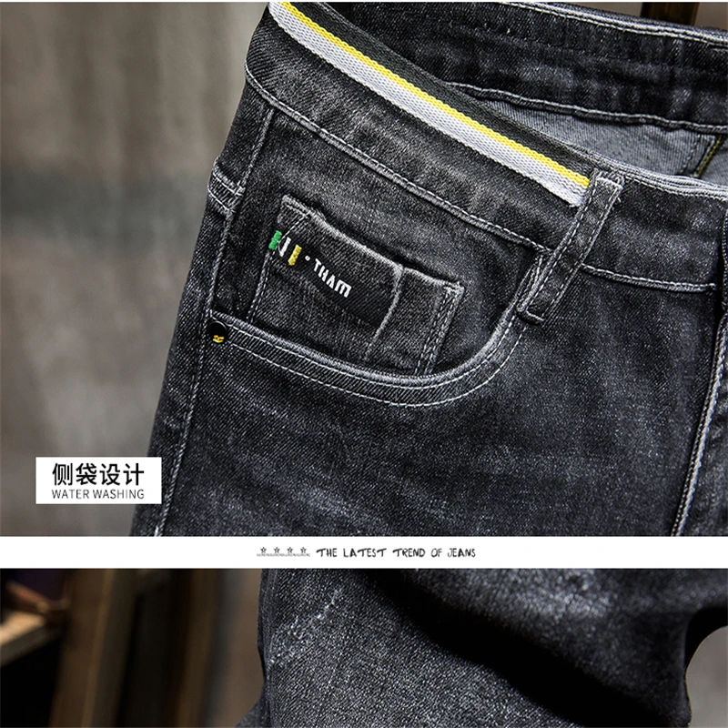 

New designer men's street car fashion motorcycle slim stretch tight quality jeans