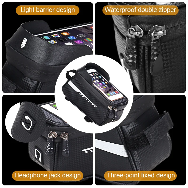 bike bag front cycling bag cell phone holder with touchscreen top tube rainproof bicycle phone bags mtb accessories free global shipping