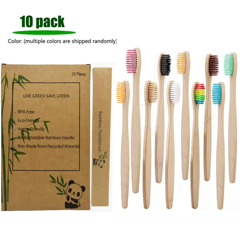 Зубная щетка на био основе мягкая бамбуковая зубная разных цветов для взрослых