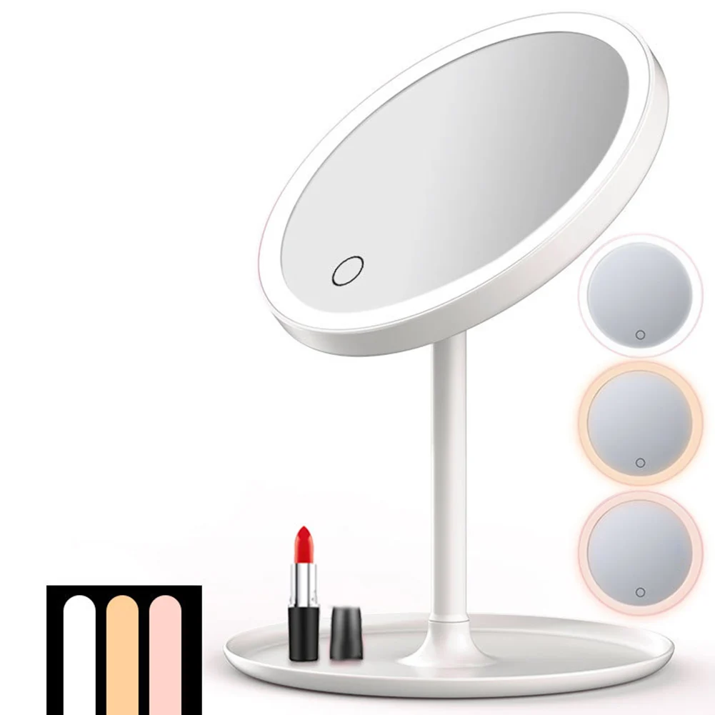 

USB Rechargeable LED Adjustable Daylight Cosmetic Makeup Mirror Desktop Lamp Smart Fill Light Beauty Dormitory Make Up Mirror