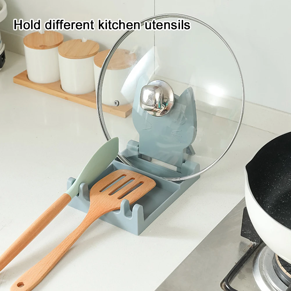 

Kitchen Pot Lid Holder Spoon Rest Foldable Washable Kitchen Utensil Rest Lid Racks Organizer for Home Storages Holders Tools