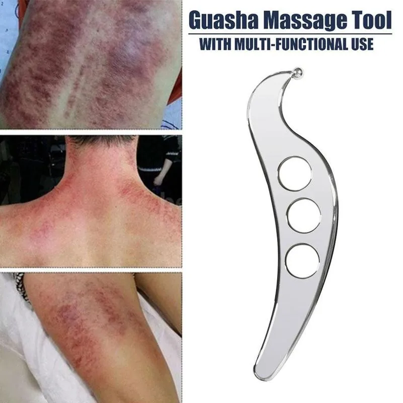 Стальной ручной очищающий массажер Gua Sha инструмент для миофасциального