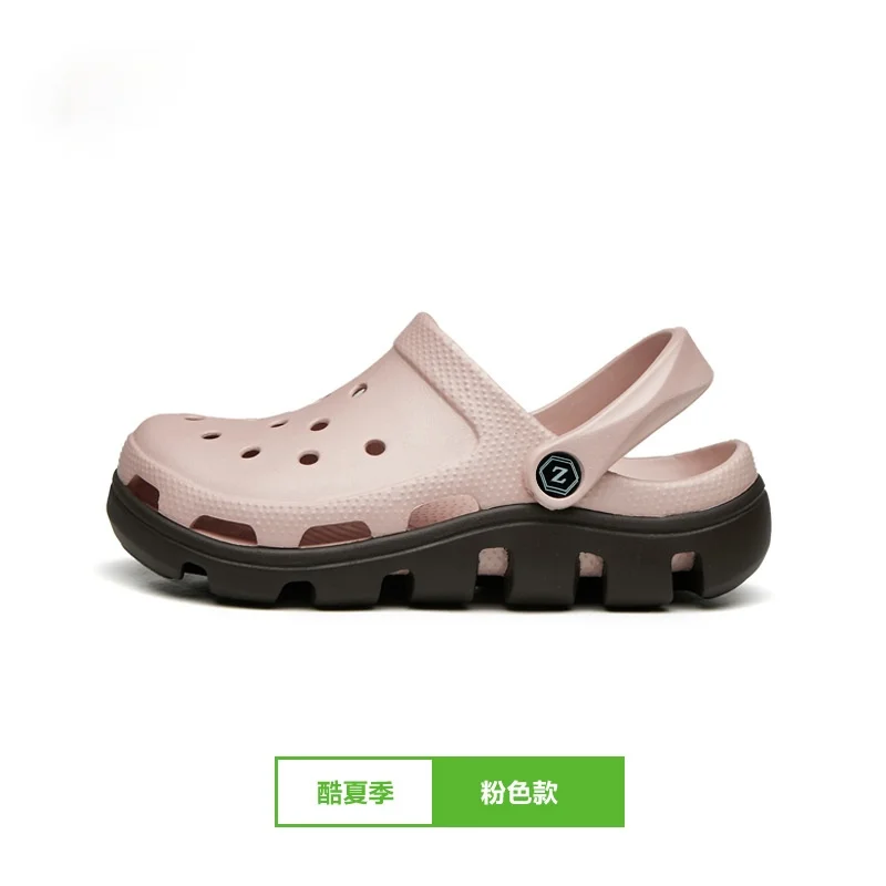 

2021 new hole shoes women anti-slip thick-soled slippers outside wearing baotou jelly nurse beach shoes cute ins tide