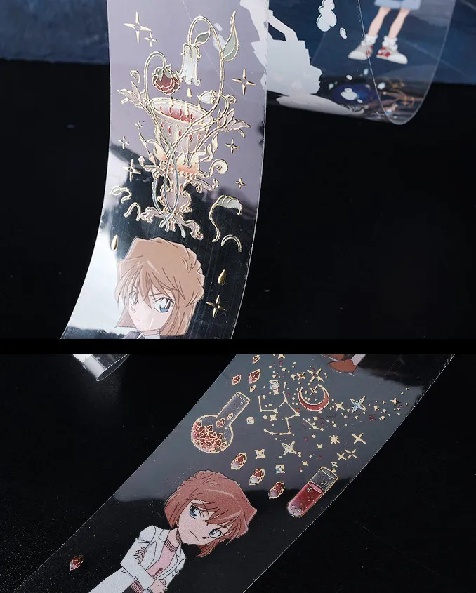 

5cmx4.59M Gold Stamping Anime Tape PET Detective Story