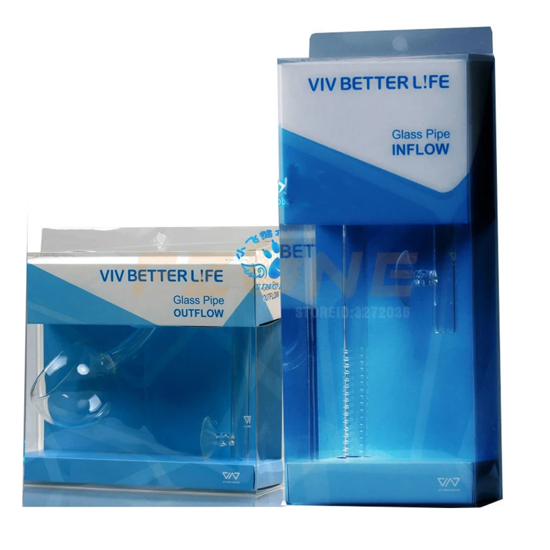

VIV ADA Quality Clear Glass Poppy Inflow Outflow For Filter Pipe Water Pump Accessories Fish Plant Tank