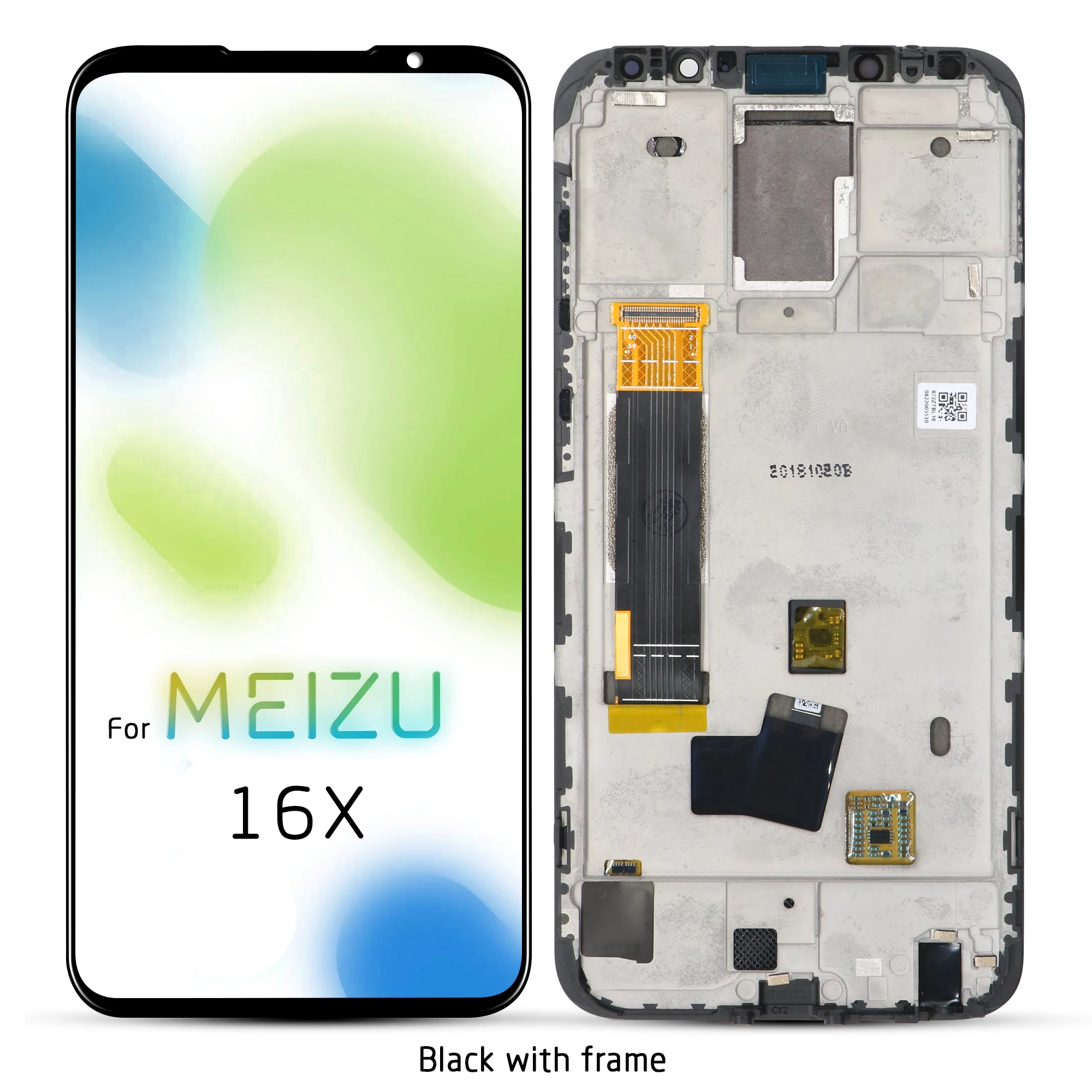 Для 6," Meizu 16X16 X ЖК-дисплей+ сенсорная панель дигитайзер для Meizu 16X M872Q M872H AMOLED ЖК-дисплей - Цвет: Black with frame