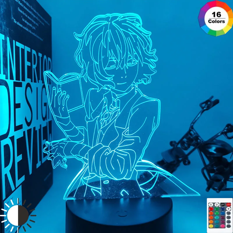 BUNGO STRAY DOGS DAZAI BOOK 3D Led Anime Lamp Nightlights Illusion Color Changing Table Lamp For Bedroom Decoration