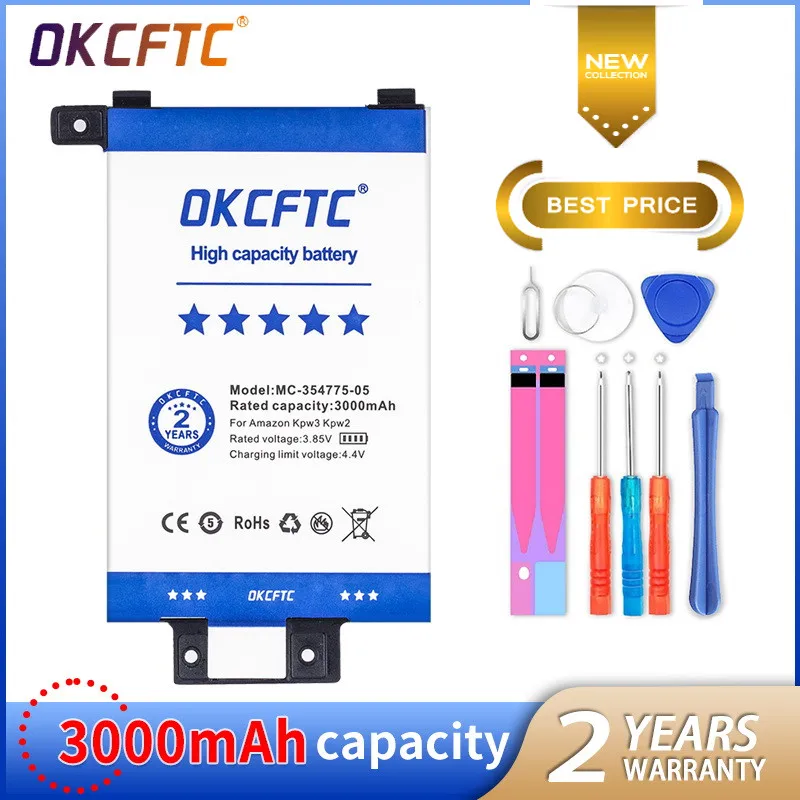 

OKCFTC Новый MC-354775-05 58-000049 3000mAh батарея Kindle PaperWhite 2/3 KPW2 KPW3, Сменный аккумулятор для планшетного ПК