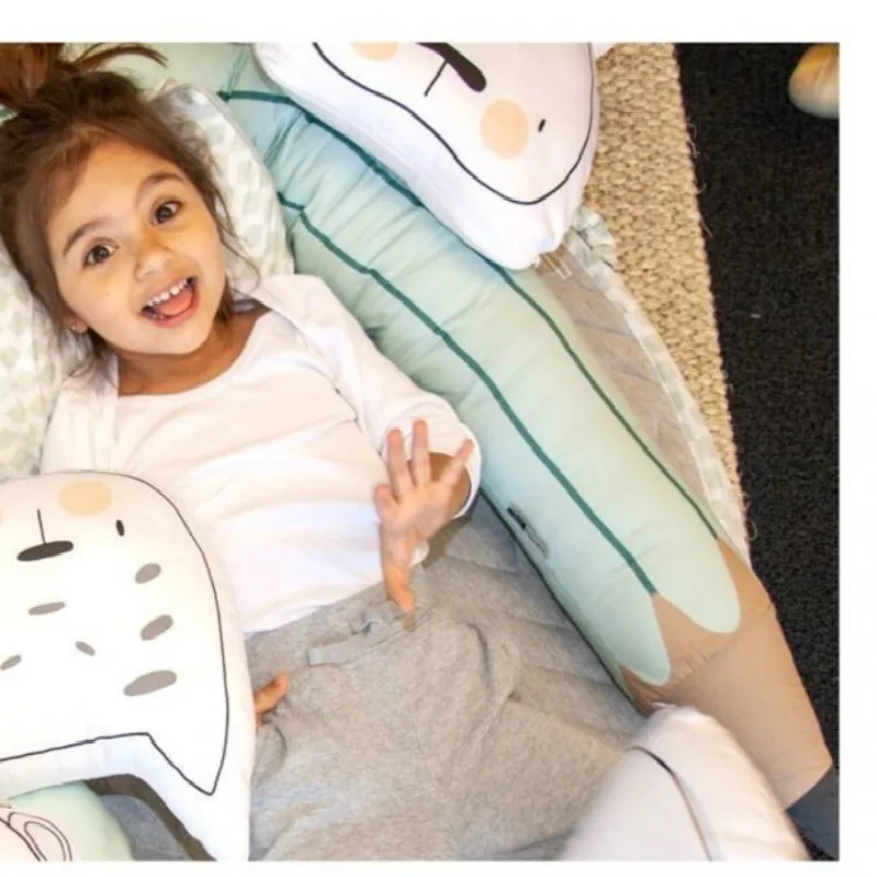 Трехцветный пенал дизайнерский детский бампер 190 см хлопковая длинная подушка