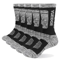 yuedge men 5 pairs high quality winter cotton cushion thicken warm breathable outdoor sport hiking runing dress crew socks
