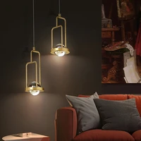 jmzm modern copper chandelier living room sofa bedroom bedside chandelier gold light luxury crystal small pendant lights