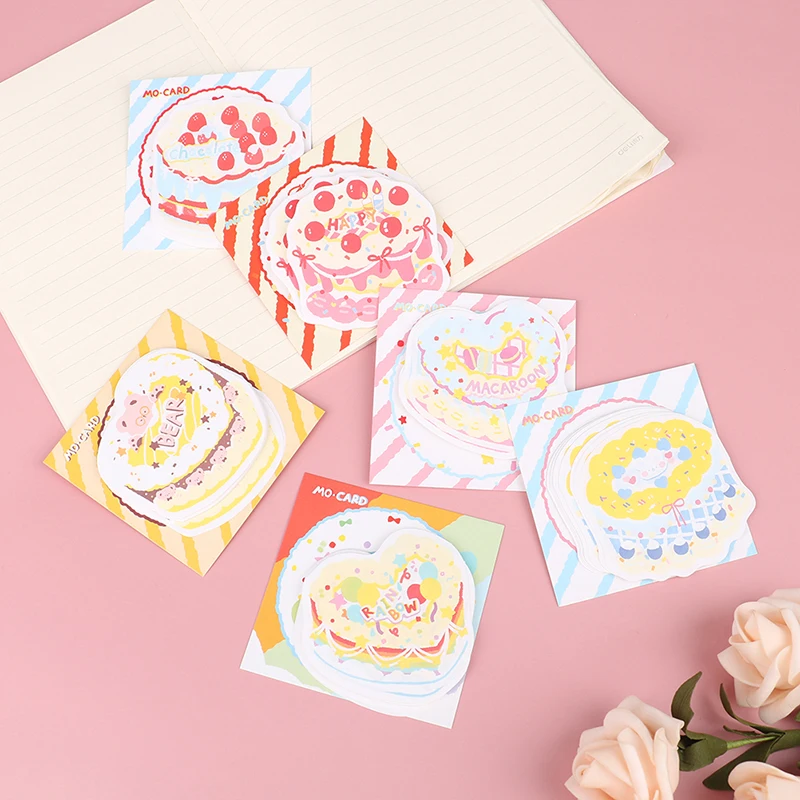 

30pcs/pack Cake Party Series Cute Cartoon Memo Pad Sticky Notes Notepad
