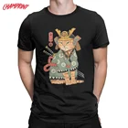 Неко Самурай японский Стиль укие E забавные самурая футболка с проектом героев из мультфильма футболки для мужчин хлопковая футболка для маленьких мальчиков футболки с округлым вырезом с короткими рукавами, одежда с принтом