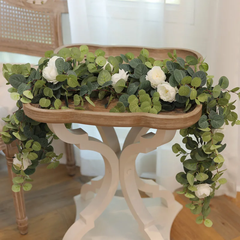 party joy artificial flowers garland fake peony eucalyptus vine greenery hanging for wedding home party garden craft art decor free global shipping