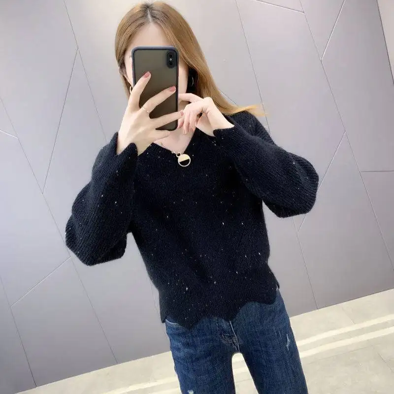 

Женская водолазка, женская трикотажная водолазка, зимний кашемировый свитер черного цвета