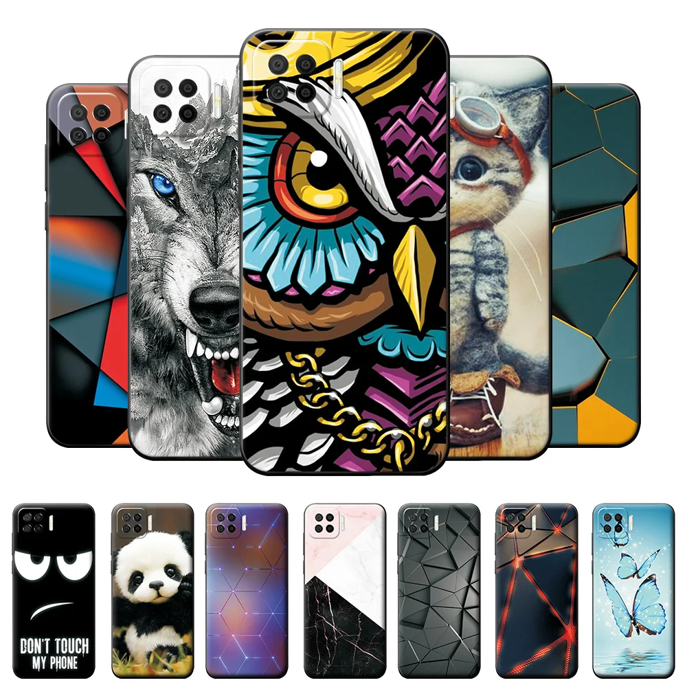 Чехол OPPO F17 Pro для Reno 4 Lite 4F черный мягкий бампер из ТПУ чехол телефона s Oppo A93