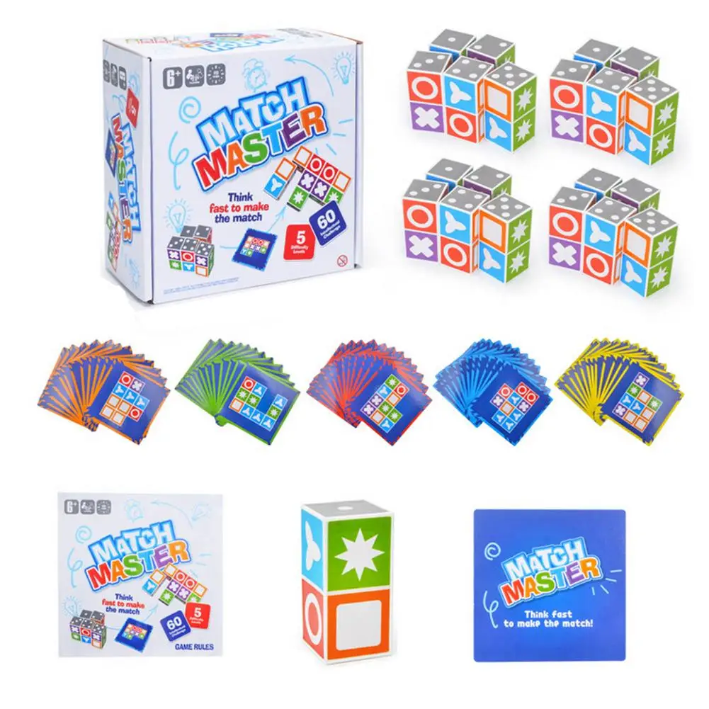 

Игра Match Cube, соответствующая стандарту, обучающая игрушка, игра памяти для детей и взрослых, 60 карт и 20 блоков, быстрая Intell