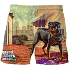 Шорты для мальчиков и девочек с 3D-принтом GTA 5, дышащие пляжные свободные, повседневные, для игр, лето 2021