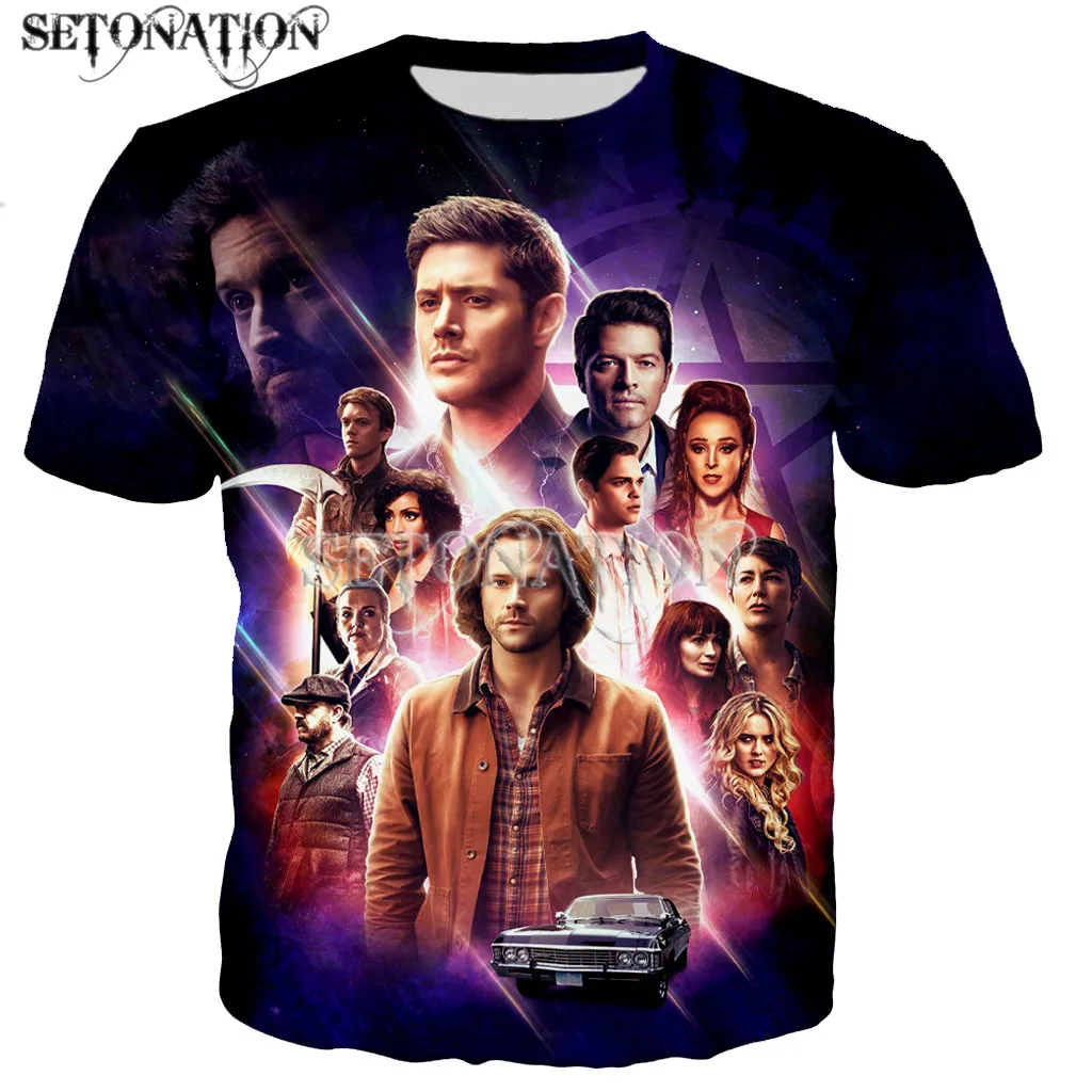 

Supernatural men/women New fashion cool 3D printed t-shirts casual Harajuku style tshirt streetwear tops