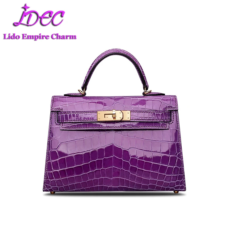 

2021 Genuine Crocodile Skin Shoulder Bag Fashionable Exquisite High Gloss Leather Casual Bag Chain Handbags For Women